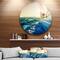 Designart - Sepia toned Yacht Sailing in Sea&#x27; Disc Large Seashore Metal Circle Wall Art